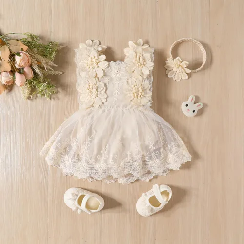Vista 2 de AWIBMK Traje de bebé de primer cumpleaños para niña, vestido de encaje para bebé, bohemio, arcoíris, minifalda, tutú con diadema para sesión de fotos