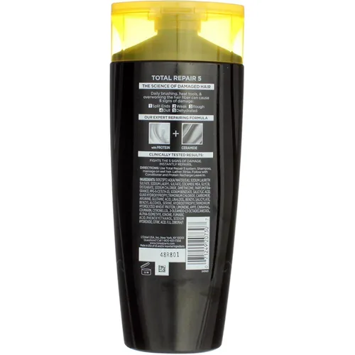 Vista 2 de Loreal Advanced HairCare Total Repair 5 Ceramide Restoring Shampoo (paquete de 6) 12.6 onzas cada uno