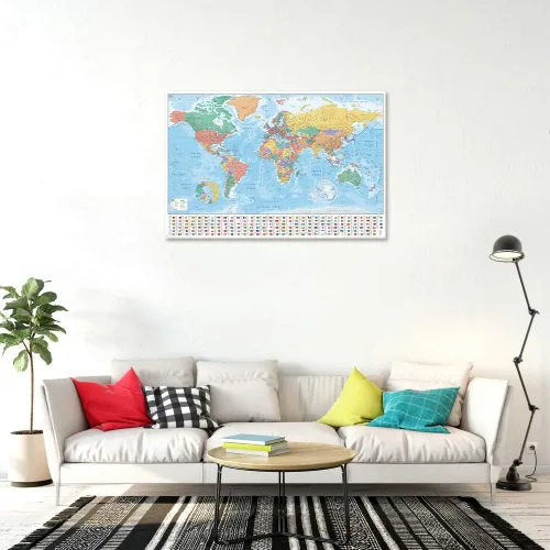 Vista 3 de POSTER STOP ONLINE Mapa político del mundo – Póster educativo impreso (mapa del mundo con banderas) (tamaño 36 x 24 pulgadas)