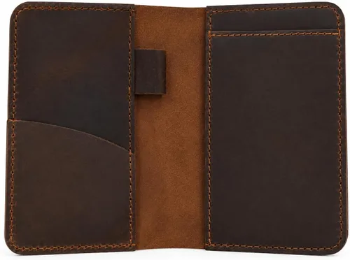 Vista 7 de Funda de cuero para cuaderno encuadernado en la parte superior, compatible con notas de campo de 3.5 x 5.5 pulgadas, funda de bolsillo recargable