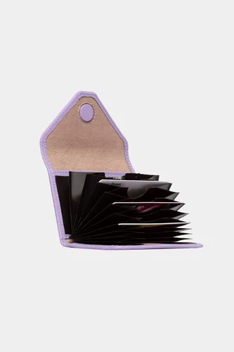 Vista 90 de grande Estuches para tarjetas 3639, Naranja, Tarjetero de cuero con cierre magnético, cartera pequeña de acordeón para mujer