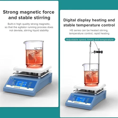 Vista 4 de 5L Lab Magnetic Stirrer,200-2000 RPM,600W,Temperature/Speed Adjustment,Digital Display Heating,with Stir Bar/Fuse/Bracket/Temperature Probe