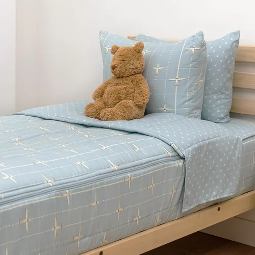 Vista 17 de Beddy's Juego de ropa de cama todo en uno con cremallera para niños, diseño Beige