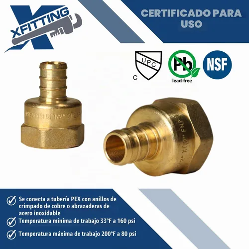 Vista 4 de Paquete de 10 adaptadores roscados NPT hembra XFITTING 1/2" Pex x 1/2