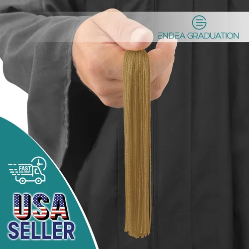 Vista 2 de Endea Graduation - Borla de un solo color con fecha dorada (Oro Antiguo, 2020)