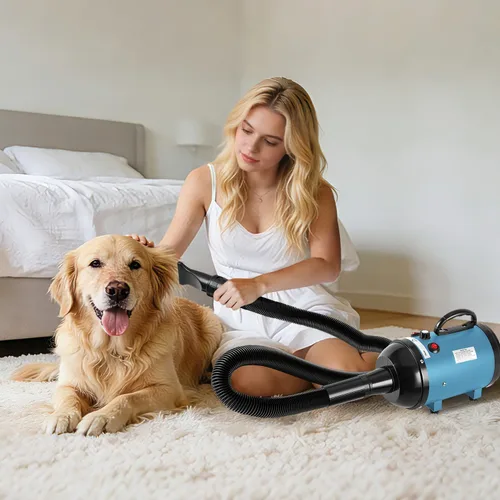 Vista 9 de NESTROAD Secador de perros para aseo de mascotas, secador de pelo de perro Azul cielo