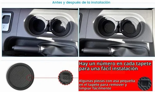 Vista 6 de auovo Alfombrillas antipolvo para Frontier Crew Cab 2005-2020, accesorios Xterra 2005-2015, ajuste personalizado, forros para bolsillo de puerta