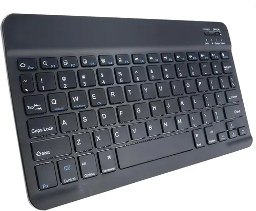 Vista 2 de BoxWave Teclado compatible con Chuwi Hi10 Air - Teclado Bluetooth SlimKeys, delgado portátil con teclas estilo chiclet, negro azabache