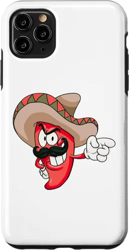 Vista 4 de Funda para iPhone 12 mini chile rojo picante con diseño de chile en forma de sombrero