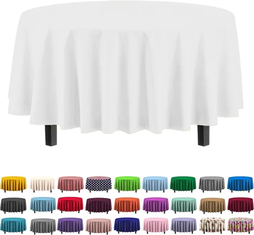 Vista 50 de Party Solids Paquete de 4 manteles de plástico color azul aguamarina, 54 x 108 pulgadas, mantel desechable para fiestas y pícnics