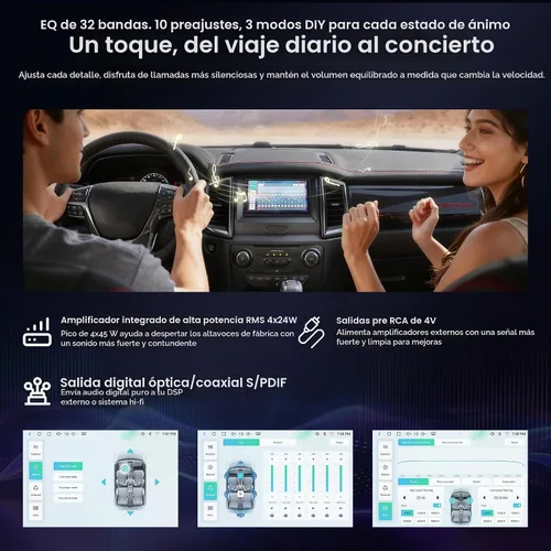 Vista 4 de S8 Gen4 Estéreo de coche Android doble DIN de 7 pulgadas con CarPlay inalámbrico y Android Auto, pantalla táctil QLED unidad principal de 8 núcleos