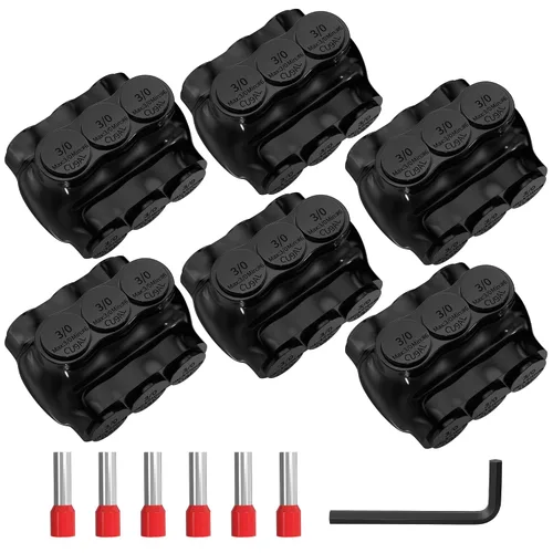 Vista 11 de Joinfworld Conector Multi-Tap Aislado de 3 Puertos Conectores de Cable Calibre 350MCM-6 Conectores de Cable de Aluminio a Cobre Conectores