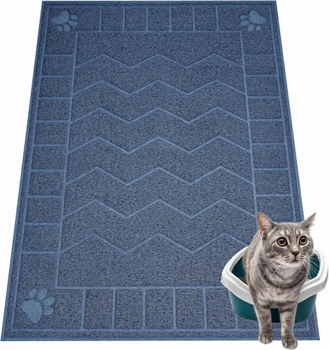 Vista 12 de Alfombrilla para Arena de Gatos, Alfombrilla Atrapa Arena Suave para las Patas de Gatitos, 35" x 24" Alfombrilla para Caja de Arena de Gatitos