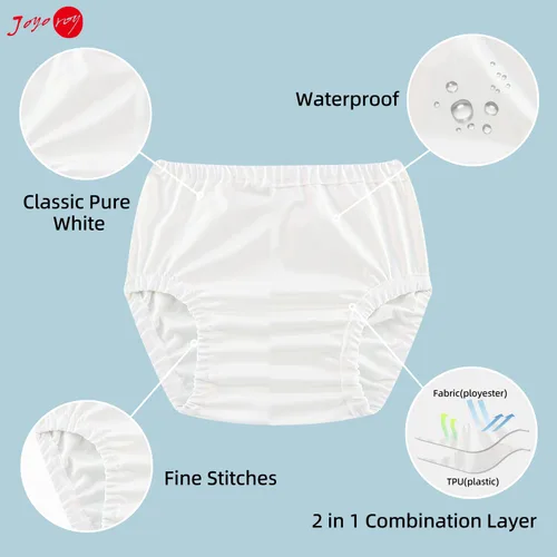 Vista 3 de Joyo roy Ropa interior de plástico para niños pequeños, fundas de pañales para niñas, pantalones de goma para niños pequeños, cubierta de pañales