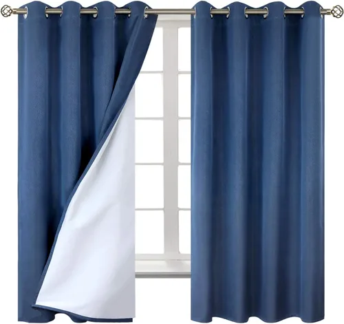 Vista 46 de BGment - Cortinas blackout blancas para dormitorio de 84 pulgadas de largo, juego de 2 paneles, cortinas para dormitorio con aislamiento térmico