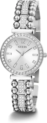 Vista 4 de GUESS Reloj analógico dorado con diamantes y perlas