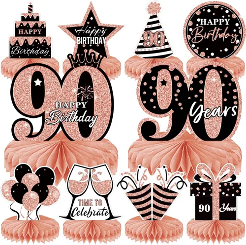 Vista 13 de 10 piezas de decoración de cumpleaños número 30 para niñas y niños, centros de mesa de cumpleaños 30 para mesas, centros de mesa de feliz cumpleaños