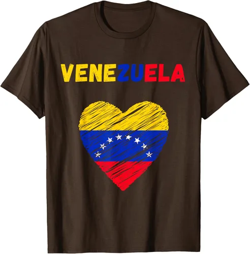 Vista 8 de Camiseta con la bandera venezolana con corazón de Venezuela, Negro