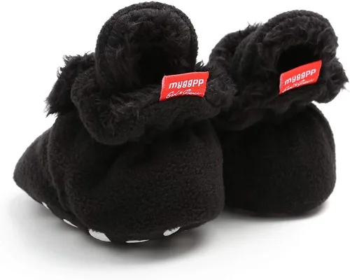 Vista 7 de Botas de forro polar para recién nacido, cálidas y cálidas, para invierno, para niños, antideslizantes, suela suave