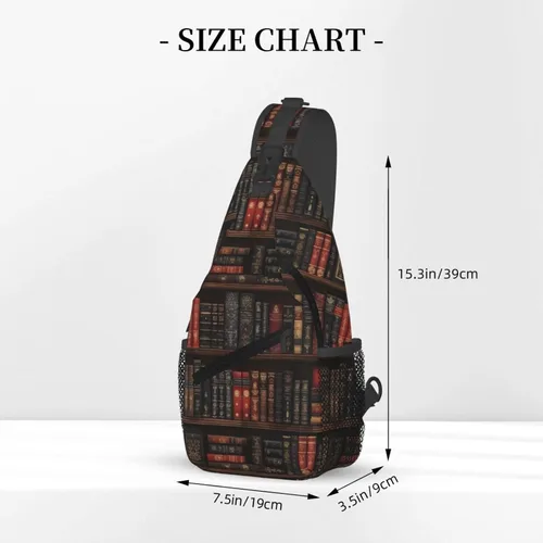 Vista 2 de Small Crossbody Bags for Women Men - Vintage Bookshelf A Print Adjustable Shoulder Bag Fanny Packs Belt Sling Bag Crossbody Purses Backpack for