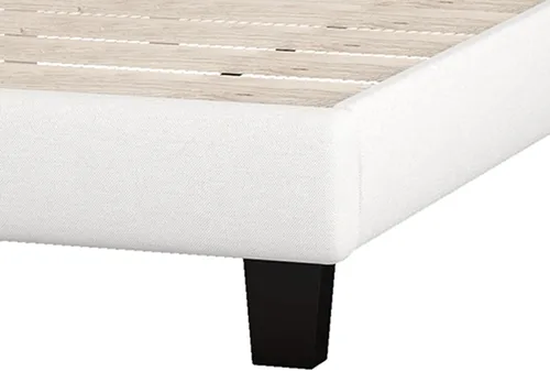 Vista 7 de DSHADE Base de cama Queen con plataforma tapizada de lino moderno, base de cama de madera maciza beige con cabecero, detalles capitoné de diamante