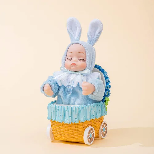 Vista 5 de LOVE FOR YOU Cochecito Bobblehead Doll Baby Music Box para niñas y niños, hermana, sobrina, hijo, hija, mamá, nieto, bautizo, decoración de ducha