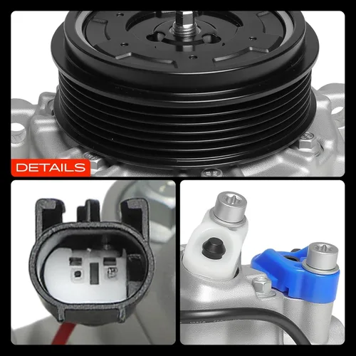 Vista 9 de A-Premium Compresor de aire acondicionado AC con embrague Compatible con Mercedes-Benz SL500 2006-2006, SL55 AMG 2003-2008