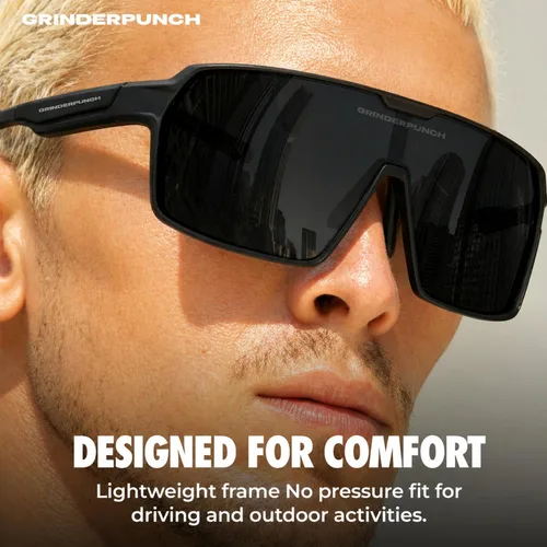 Vista 8 de grinderPUNCH Lentes de sol deportivos polarizados para hombres y mujeres, con protección UV, para béisbol, correr, ciclismo, esquí y pickleball
