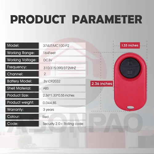 Vista 8 de LiftMaster 374UT - Control remoto universal para puerta de garaje, paquete de 2