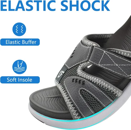 Vista 4 de COFACE Sandalias de recuperación deportiva para hombre, fascitis plantar, suaves, ligeras, ortopédicas