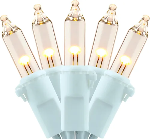 Vista 12 de YULETIME 100 luces de Navidad verdes, 33 pies de cable verde certificado UL como incandescentes, mini cadena de luces LED Incandescent-Like LED