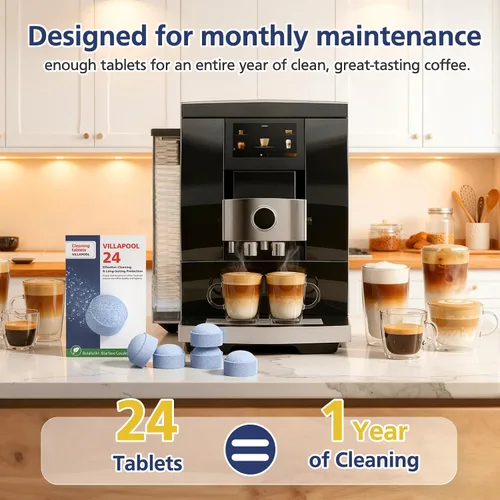 Vista 7 de Tabletas de limpieza para Jura, 24 tabletas de café Tableta de limpieza compatible con todos los centros de café automáticos Jura, elimina