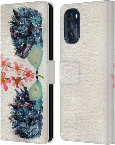Vista 18 de Head Case Designs Officially Licensed Wyanne Blue Watercolour Bear Animals 2 Leather Book Wallet Case Cover Compatible with Motorola Moto G (2022)