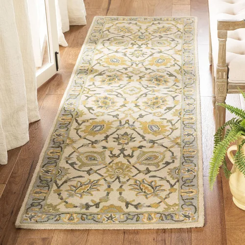 Vista 15 de SAFAVIEH Classic Collection - Alfombra decorativa de 2 x 3 pies, marfil y azul claro, hecho a mano, lana oriental tradicional, ideal para zonas