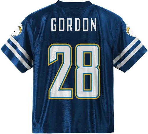 Vista 3 de Outerstuff Melvin Gordon Los Angeles Chargers #28 - Camiseta para jóvenes con nombre y número