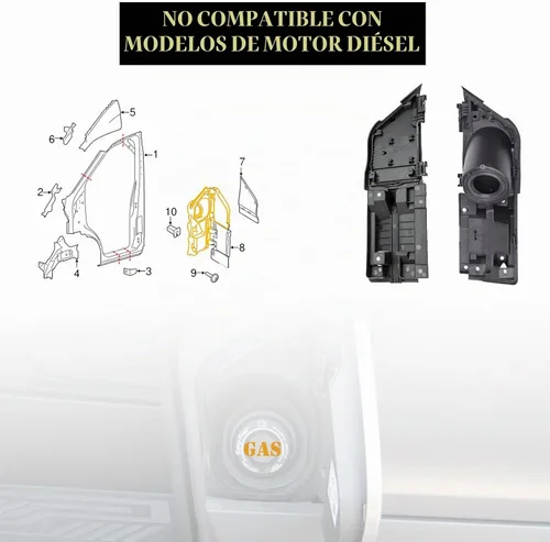 Vista 5 de Tapa de combustible con bisagra de bolsillo compatible con Ford Transit Van 2015-2023 Reemplaza # CK4Z-5427936-A, CK4Z-5427936-F Kit de puerta