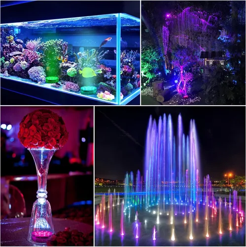 Vista 7 de Luces de piscina sumergibles con control remoto, luces de estanque impermeables con ventosas mejoradas, imanes, 16 colores intercambiables, batería
