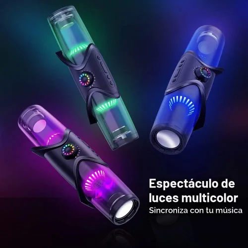 Vista 3 de WolfLawS Altavoces de Computadora, Barra de Sonido Bluetooth, Altavoces de Computadora para Monitor de Escritorio con Luz RGB, Altavoces de PC