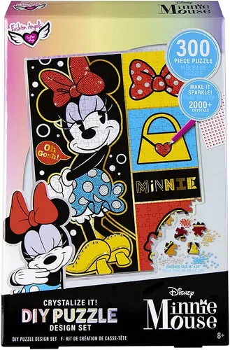 Vista 3 de Fashion Angels Disney Minnie Mouse Crystalize It! Kit de rompecabezas de bricolaje codificado por colores con más de 2000 gemas de diamante