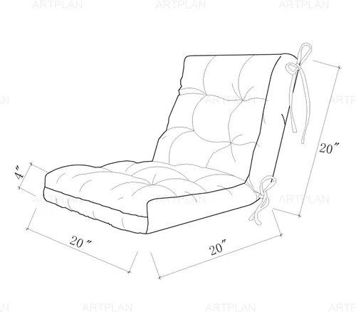 Vista 7 de BLISSWALK Cojines para sillas de exterior, 40 x 20 x 4 pulgadas, cojín de mimbre grueso con respaldo bajo y lazos para muebles de patio, floral