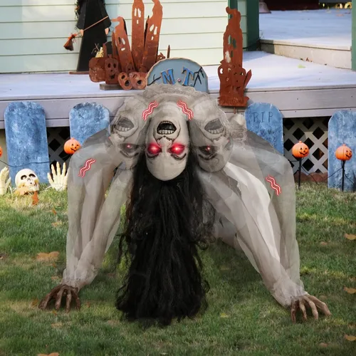 Vista 3 de Tangkula - Mujer animada de Halloween con ojos brillantes, tamaño real