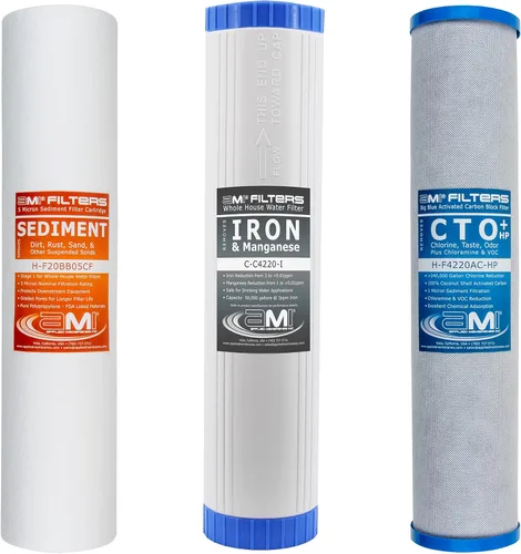 Vista 8 de Applied Membranes Inc. Reemplazo de cartucho de filtro de agua de 3 etapas para toda la casa, incluye cartuchos de filtro de sedimentos, carbono