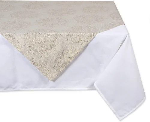 Vista 17 de Colección de mesa navideña DII Sparkle Metallic, camino de mesa, 14x72 pulgadas, copos de nieve en jacquard