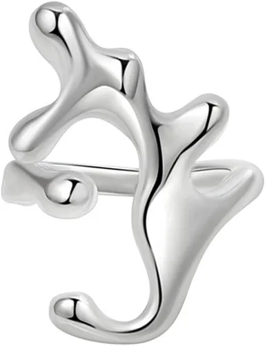 Vista 92 de 925 Sterling Silver Ring Minimalist Adjustable Rings Band Handmade Rings for Women Girls