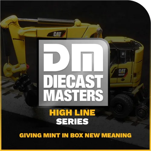 Vista 8 de Diecast Masters Excavadora con ruedas para ferrocarril Caterpillar M323F a escala 1:50 - Versión amarilla de seguridad Camiones para gatos