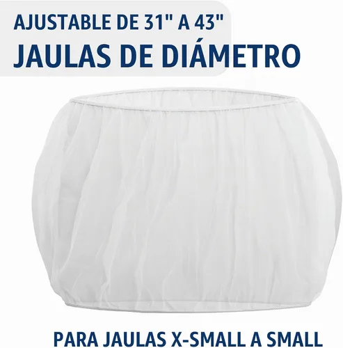 Vista 3 de Jaula universal para pájaros, atrapasador de semillas, cubierta universal de malla elástica para jaulas de animales pequeños, protector duradero