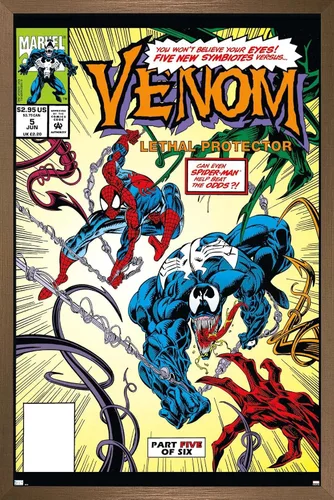 Vista 14 de Trends International Marvel Comics - Póster de pared Venom: Lethal Protector #5, 22.4 pulgadas de largo x 14.7 W, versión enmarcada de madera