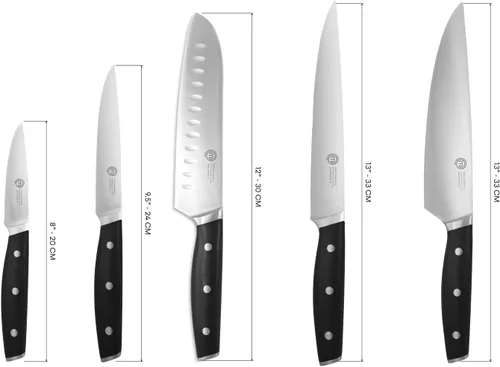 Vista 7 de MasterChef - Juego de cuchillos de chef con bolsa, juego de rollo de cuchillos con 5 cuchillos de cocina de calidad profesional para cocina precisa