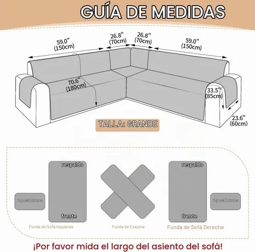 Vista 5 de Funda impermeable en forma de L para sofá seccional, funda acolchada de terciopelo para sofá esquinero, en forma de L, protector de muebles