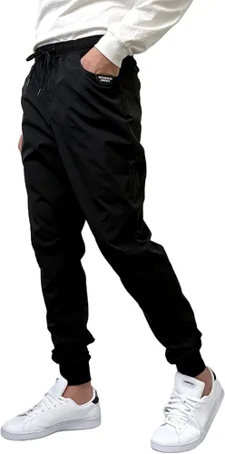 Vista 2 de Southpole Pantalones deportivos tejidos Basic Tech para hombre, de secado rápido, ligeros, elásticos